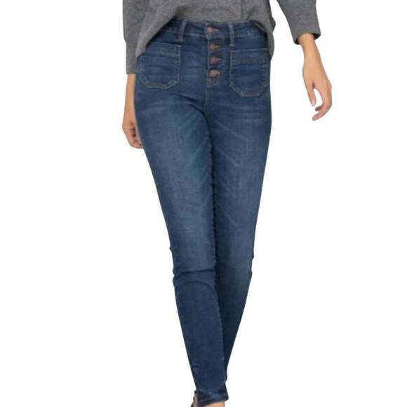Judy Blue 20W Skinny Fit High Waisted Button Fly Denim Jeans Plus Jb88134 - Picture 1 of 11
